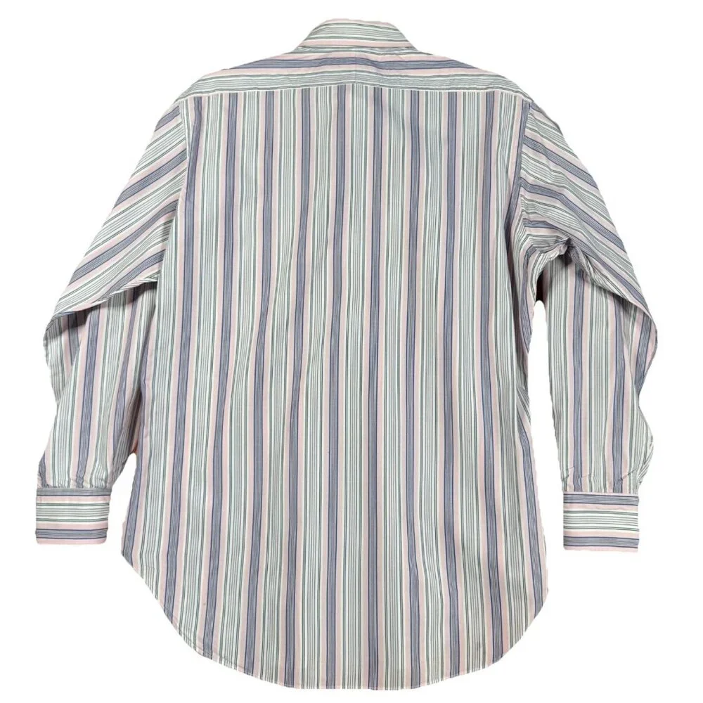 Ralph Lauren Classic Fit Striped Button-Down Shirt Men 15.5 Pink Blue - Picture 2 of 13
